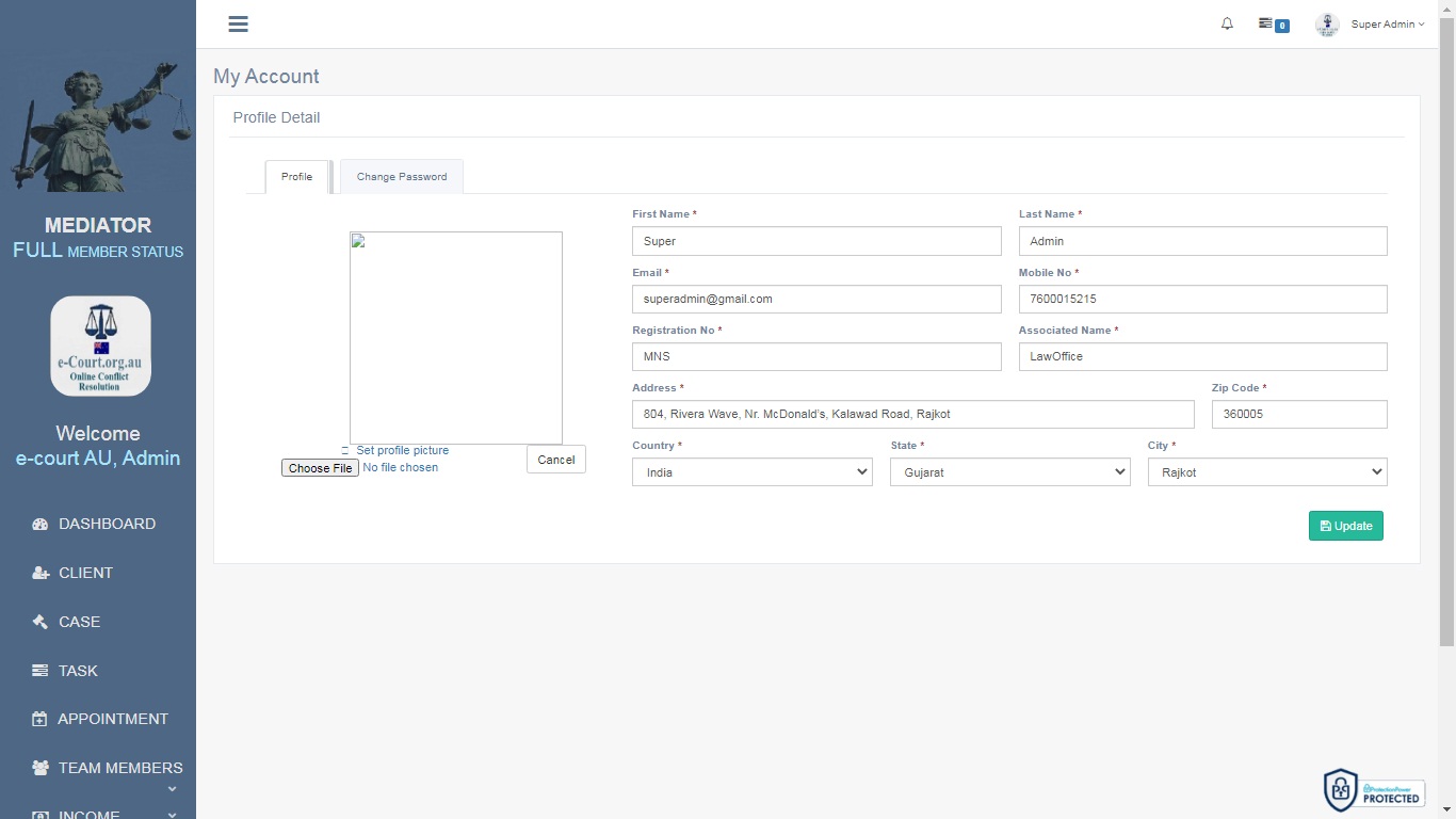 Opening/Viewing Your Profile